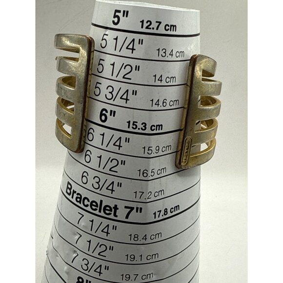 Coach Gold-Tone Openwork Cuff Bracelet Metal Womens - Picture 2 of 6